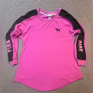 Victoria’s Secret Long Sleeve Pink Shirt Womens Size Small /P Pink And Black